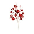 thumbnail image 1 of Abbracc 6 Pieces Christmas Glitter Ball Picks Crafts Artificial Christmas Tree Picks Red, 1 of 6