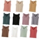 thumbnail image 5 of Minnieouse Ropa interior térmica para mujer, chaleco sin costuras para Otoño Invierno, hogar, escuela, capa básica, Tops cálidos, ropa Camisetas sin mangas Caqui, 5 of 6