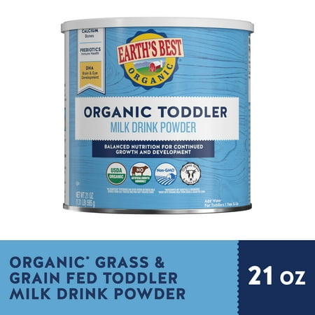 Earth's Best Organic Milk Drink Powder Toddler Formula with Iron - DHA, 21 oz Canister