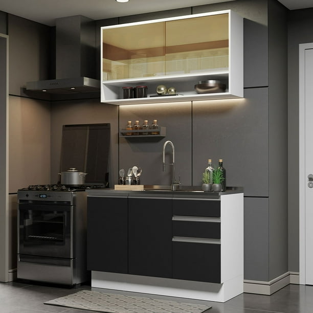 Cocina Integral Completa Modular Madesa Glamy 120cm BN 03