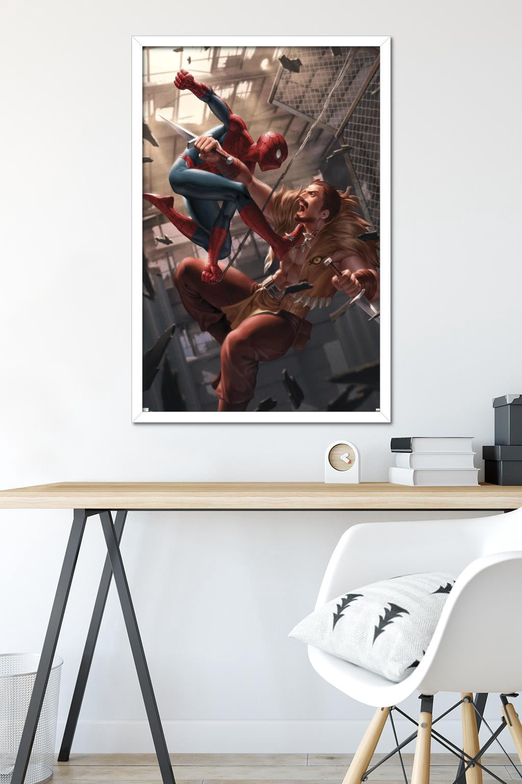 Marvel Comics - Spider-Man - Battle with Kraven Wall Poster, 22.375" x 34", Framed