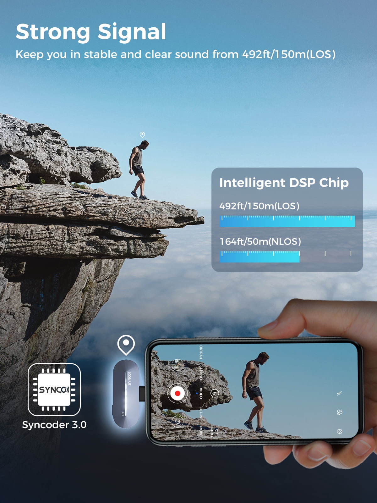 SYNCO P1ST Wireless Lavalier Microphone 2.4GHz Smartphone Microphone Type-C for iPhone 16/17 Android Youtube Tiktok Vlog