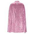 thumbnail image 6 of Zedker Women's Sparkly Cloak Sleeve Evening Mini Dress Elegant Stand Collar Shiny Sequins Cocktail Party Short Cape Dresses Holiday Party Dresses Plus Size Pink XXL, 6 of 7