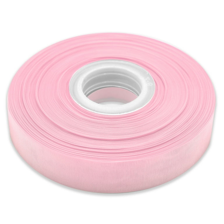 Pink Organza Ribbon with Satin Edge -25 Yards x 3/8 Inches