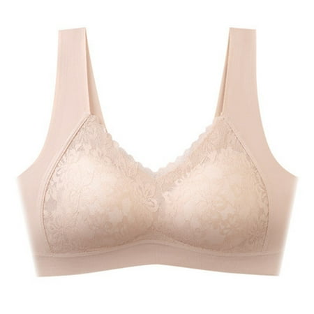 

ertutuyi women s max support air permeable rose floral bra large wire-free sleep lace bra