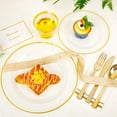 thumbnail image 2 of 350Pcs Plastic Dinnerware Set for 50 Guests, Clear and Gold Plastic Plates, Disposable Plates and Napkins Party Supplies, Gold Silverware, Plates, Cups and Napkins Sets for Party Weddings, 2 of 3