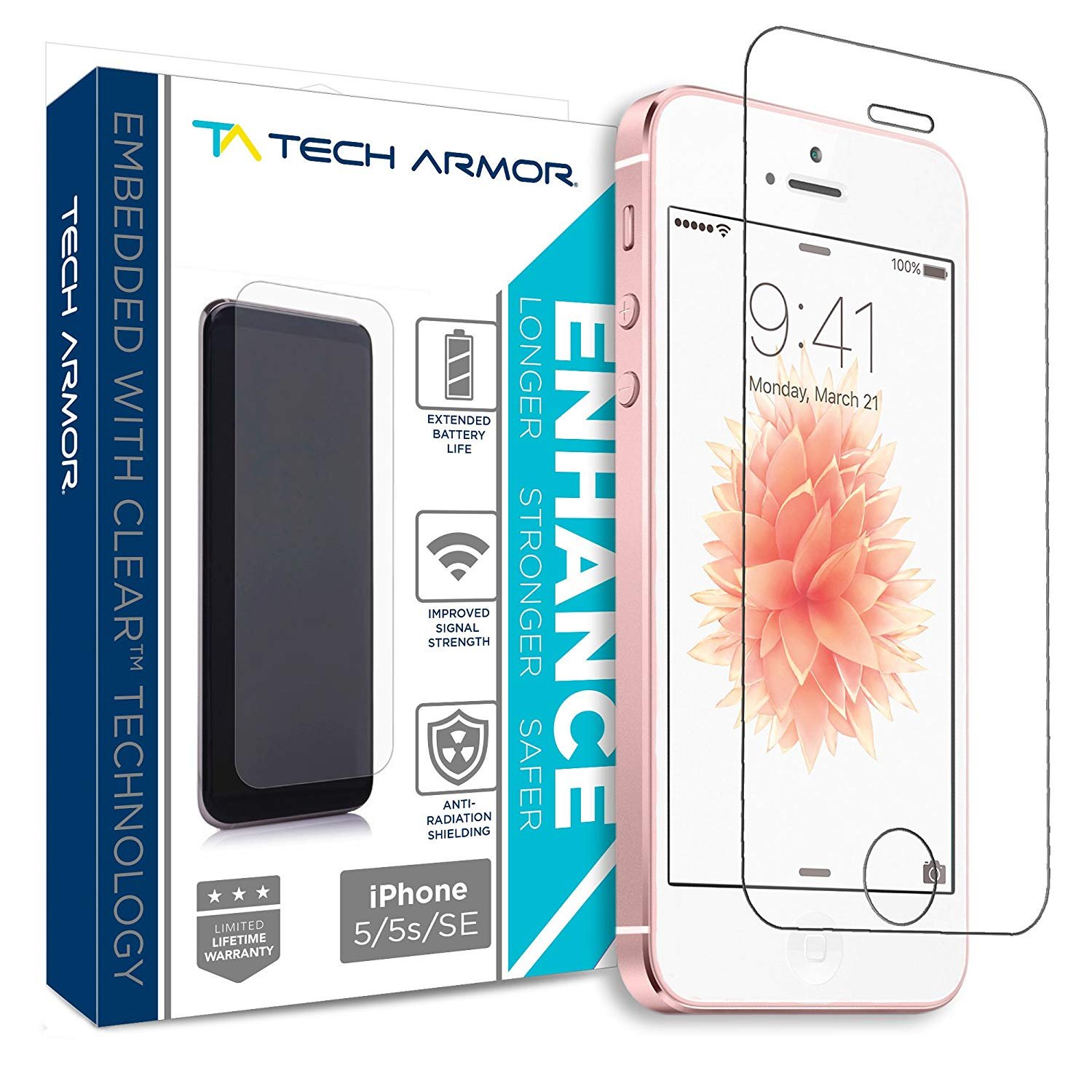 Tech Armor ENHANCE Radiation Blocking Screen Protector for Apple iPhone