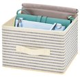 thumbnail image 5 of mDesign Foldable Bin for Cube Organizer - 4 Pack - Natural/Cobalt Blue Stripe, 5 of 8