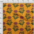 thumbnail image 2 of oneOone Silk Tabby Mustard Yellow Fabric Floral Block Craft Projects Decor Fabric Printed By The Yard 42 Inch Wide, 2 of 4
