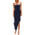 thumbnail image 1 of Vestido PRETTYGARDEN 2025 Largo Strapless con Volantes Azul Marino M, 1 of 8