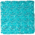 thumbnail image 5 of Bubbles Non-Slip Square Shower Mat Clear Aqua Blue 20″L X 20″W, 5 of 6