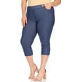 thumbnail image 3 of Women's Plus Size Casual Comfy Slim Pocket Jeggings Jeans Capri Leggings Pants (Pack of 2), 3 of 7
