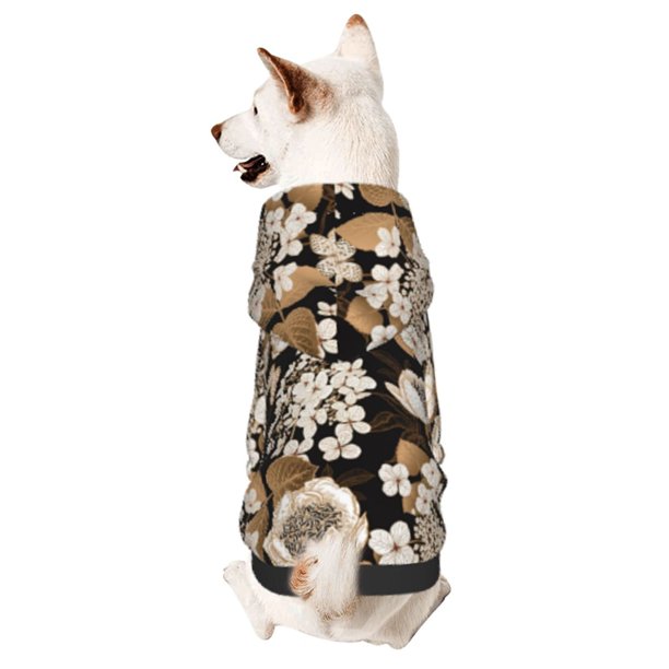 Balery Retro Hydrangeas Sudadera con Capucha para Perros Pequeños – Ropa para Mascotas, Disfraz para Perros y Gatos, Ideal para Fiestas y Cosplay-XX-Large