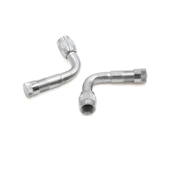 Unique Bargains 2 Pcs Silver Tone 90 Degree Car Motorcycle Tire Valve Extension Adapter Extender