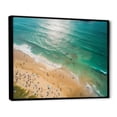 thumbnail image 3 of Designart "Aerial View Green Coastal Beach I" Extra Large Beach Framed Wall Art - Coastal Beige Beach & Ocean Bedroom Framed Canvas Wall Art, 3 of 7