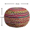 thumbnail image 4 of L.R. Resources Boho Beauty Braided Pouf Ottoman, 14" x 20", Multicolor -, 4 of 4