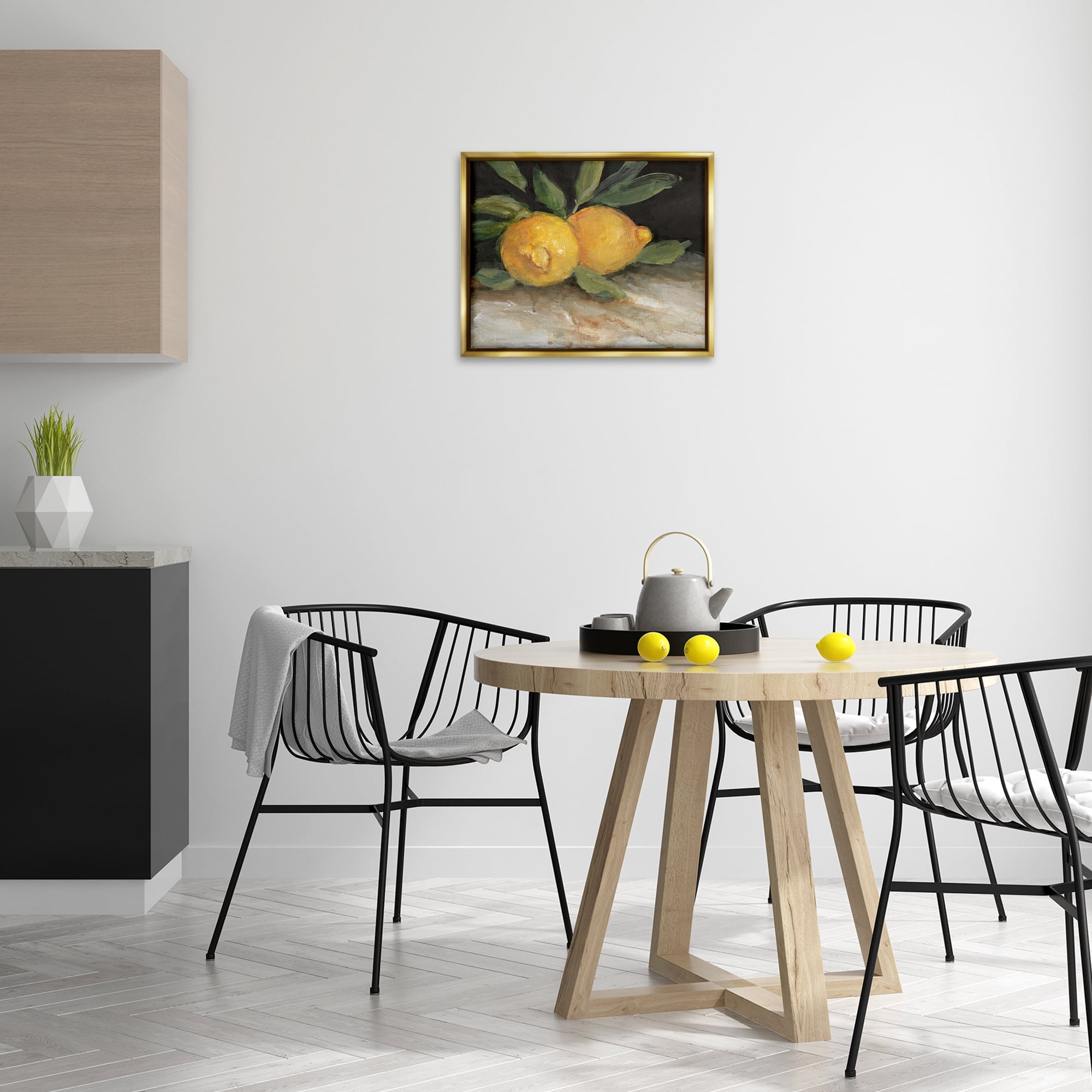 Stupell Industries Traditional Lemons Duo Food & Beverage Painting Gold Floater Framed Canvas Art Print Wall Art, 21 x 17