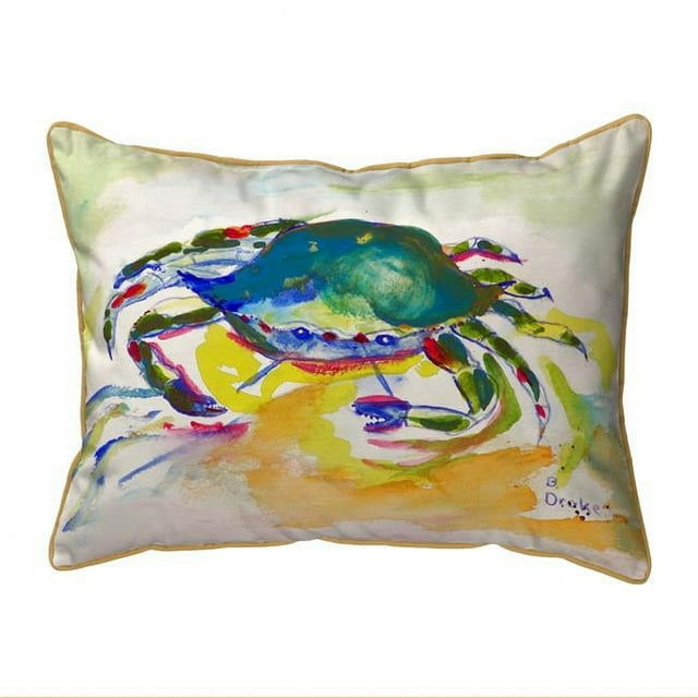 Betsy Drake SN263 Coussin Intérieur & Extérieur Petit Crabe Vert 11 x 14 Po