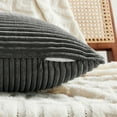 thumbnail image 4 of Fancy Homi 2 Packs Dark Gray Decorative Throw Pillow Covers 20x20 inch for Living Room Couch Bed Sofa, Farmhouse Boho Home Decor, Soft Corss Corduroy Patchwork Accent Square Cushion Case 50x50 cm, 4 of 10