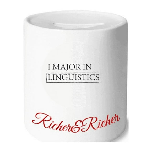 Citation Je Me Spécialise en Linguistique Riche et Riche Boîte d'Épargne pour Banque