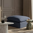 thumbnail image 2 of Meridian Furniture Indulge Contemporary Linen Fabric Ottoman in Navy, 2 of 4