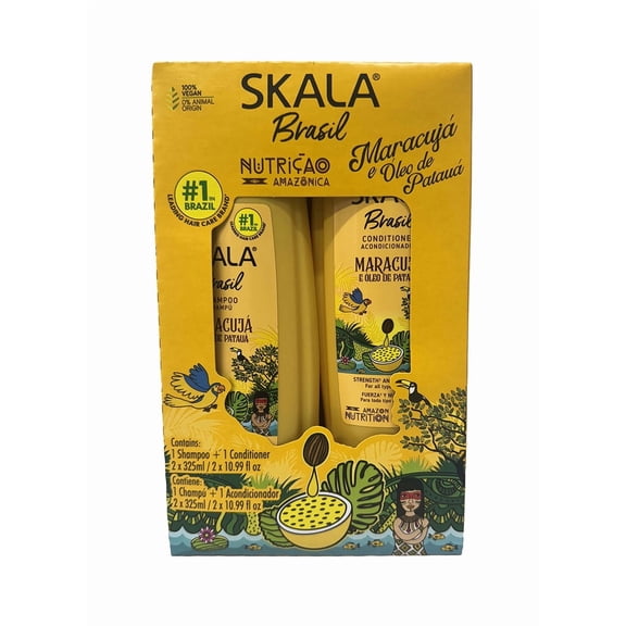 Skala Brasil Maracuja Oleo De Pataua Shampoo   Conditioner Kit 325 Ml Each Shampoo & Conditioner