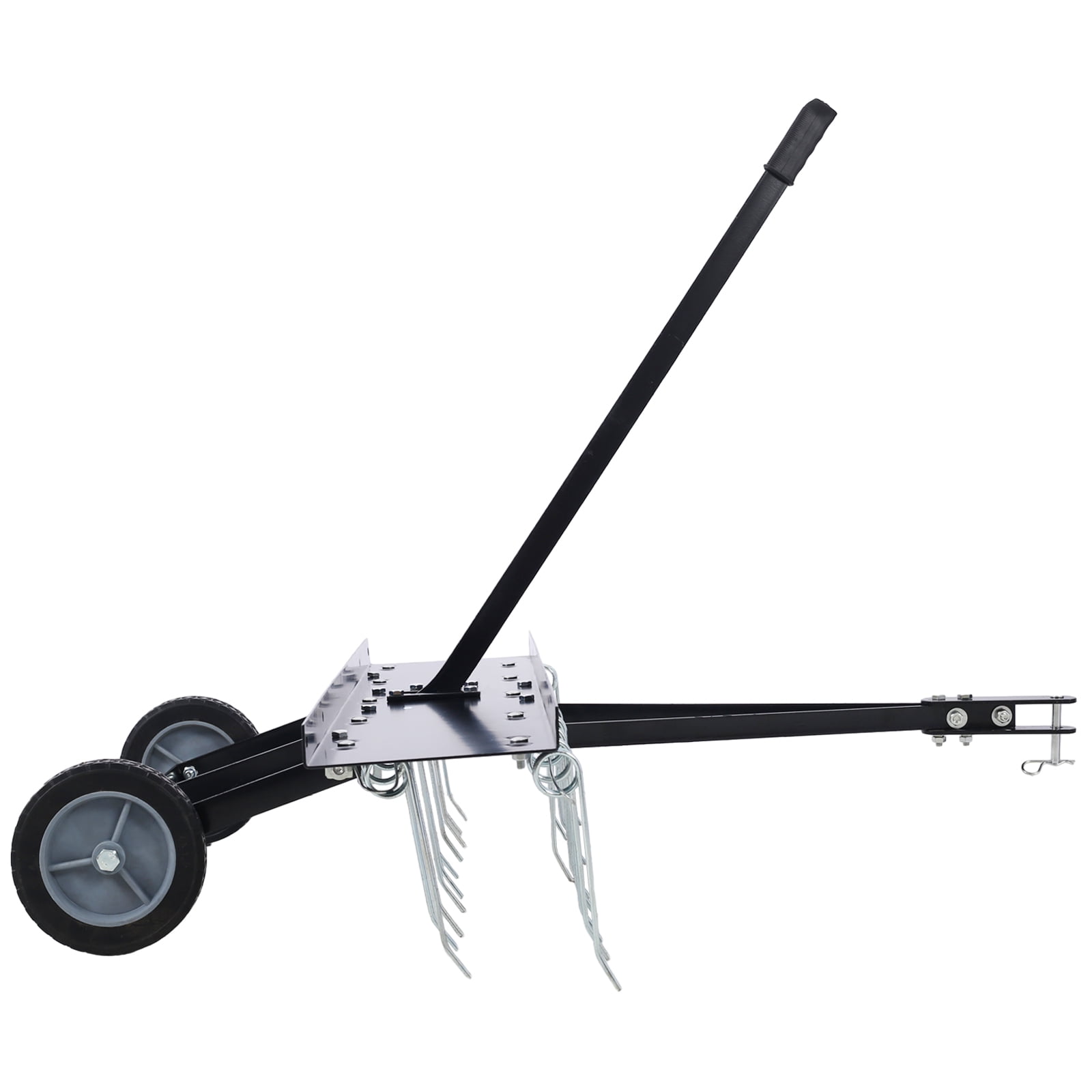 40-Inch  Tow Behind Dethatcher with Steel Tines, Lawn Dethatcher Rake for ATV or Mower, Tow Behind Lawn Rake with Lift Handle for Leaves, Pine Needles, and Grass
