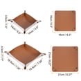 thumbnail image 2 of Uxcell 2pcs Bandeja Valet de Cuero PU Unisex Plegable Pequeña Bandeja de Captura Portátil Bandeja de Mesa de Entrada Bandeja de Mesita de Noche Escritorio Color Marrón Plateado, 2 of 6