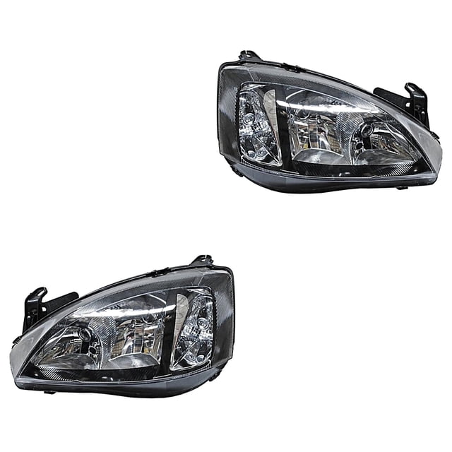 Par de Faros Corsa 2008 A 2011 Chevrolet Fondo negro TYC .
