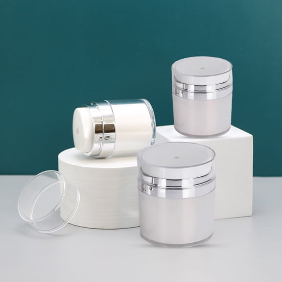 Dengjunhu 15/30/50/100ml Airless Pump Jar, Container Airless Pump Jar Vacuum Bottle, Lotion Dispenser with Pump, Portable Travel Face Cream Lotion Container Pot for Makeup