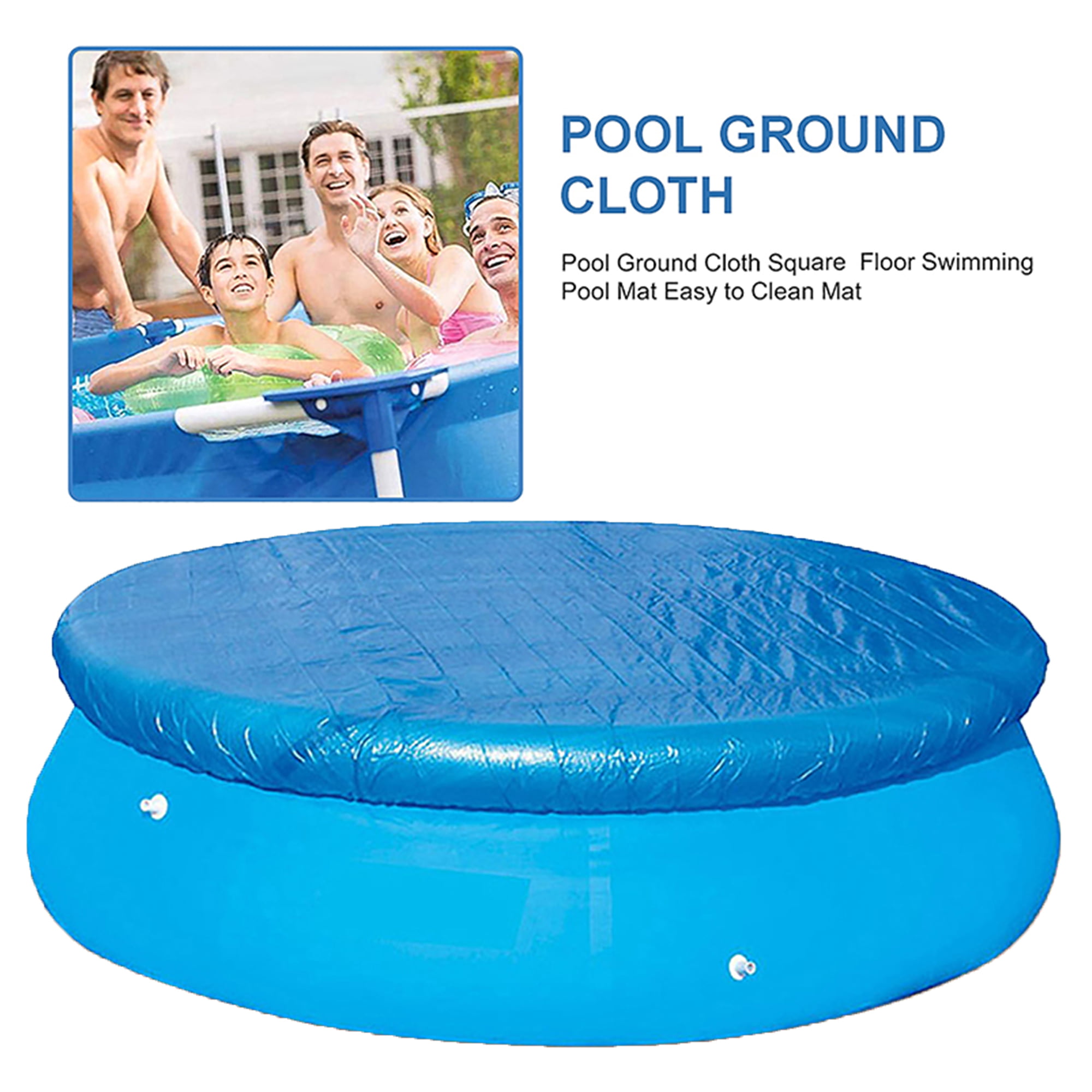 6/8/10ft Round Swimming Paddling Pool Cover Easy Fast Inflatable Rope US