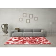 thumbnail image 3 of Ahgly Company Indoor Square Abstract Red Modern Area Rugs, 4' Square, 3 of 4