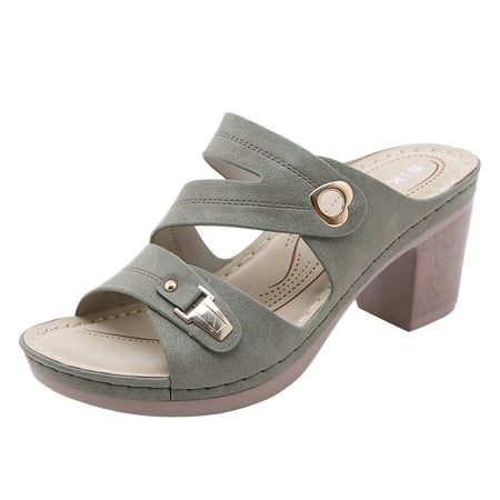

Womens Sandals Women’S New Crossborder High Heeled Large Sized Comfortable Sandals
