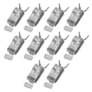 3Prong Gold Plateds RJ45 Plugs For Cat6A Solid Stranded Cable Supports 10 Gigabit Speed And Secure Connectivitys