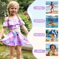 thumbnail image 4 of Marendyee One Piece Princess Series Girls' Swimwear Short-Sleeve Swim Dress with Sun Protection Skirted Swimsuit Suitable for ages 1-10 Years, 4 of 12
