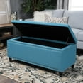 thumbnail image 3 of Modern Fabric Storage Ottoman, Folding Ottoman Storage Bench, 18.25"D x 42.00"W x 18.25"H, Teal, for Bedroom, 3 of 12