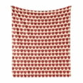 thumbnail image 1 of Valentine Soft Flannel Fleece Blanket, Vibrant Red Colored Heart Shapes Tile Pattern Romantic in Love Theme Design, Cozy Plush for Indoor and Outdoor Use, 60" x 80", Ivory Dark Coral, by Ambesonne, 1 of 6