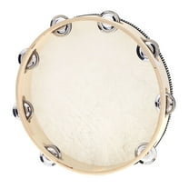 10" Hand Held Tambourine Drum Bell Birch Metal Jingles Percussion Musical Educational Instrument for KTV Party Kids Games