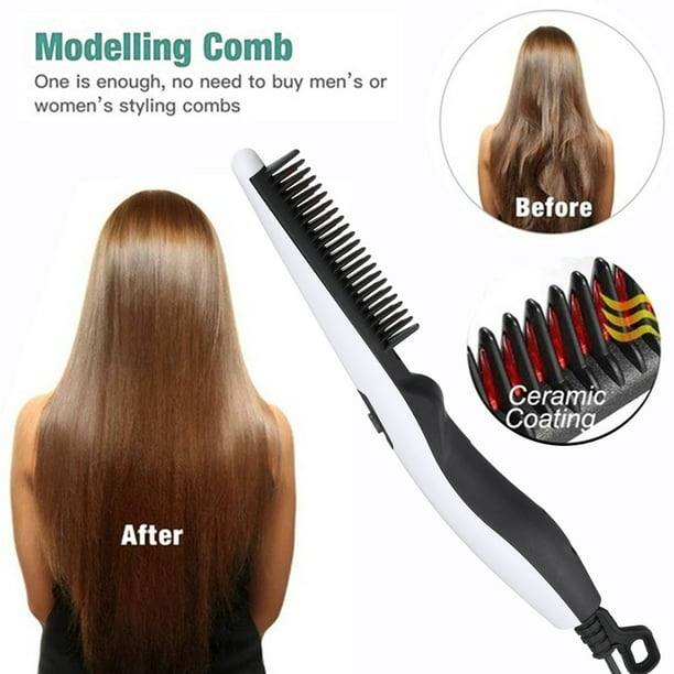 Electric Negative ion Hair Straightener Comb, Beard Straightener