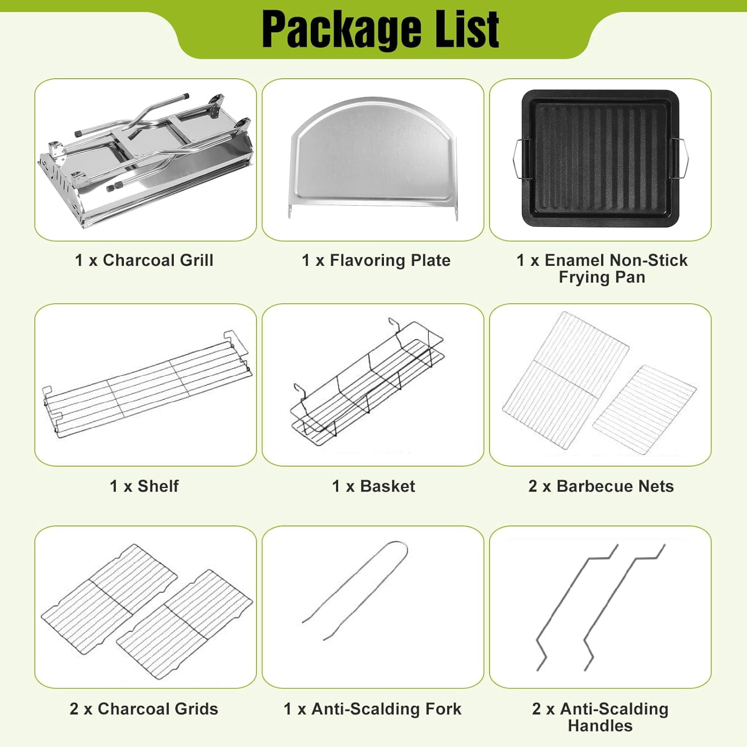 Foldable Stainless Steel Charcoal Grill for Outdoor Cooking