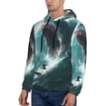 thumbnail image 3 of Naloa Surfing Shark Men's Casual Hooded Collar Drawstring Hoodies Pullover Sweatshirts Casual Long Sleeve Shirts-3X-Large, 3 of 7