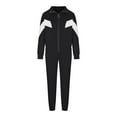 thumbnail image 4 of qolati Women's Two Piece Outfits Casual Long Sleeve Zipper Sweatshirts Jackets Tracksuit Casual Color Block Print Sweatsuit Workout Set with Pockets, 4 of 7