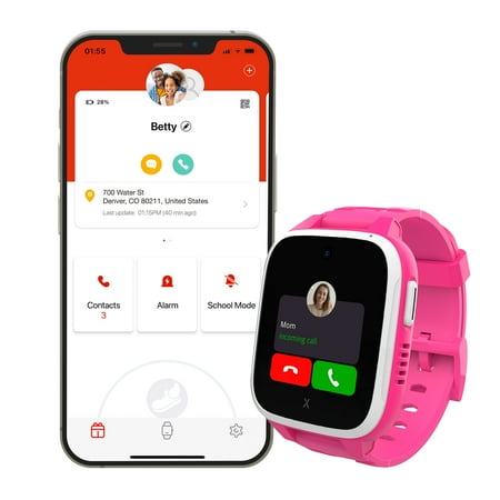 Xplora - Kids' XGO3 (GPS + Cellular) Smart Watch 42mm Calls, Messages, SOS, GPS Tracker, Camera, Step Counter, SIM Card - Pink