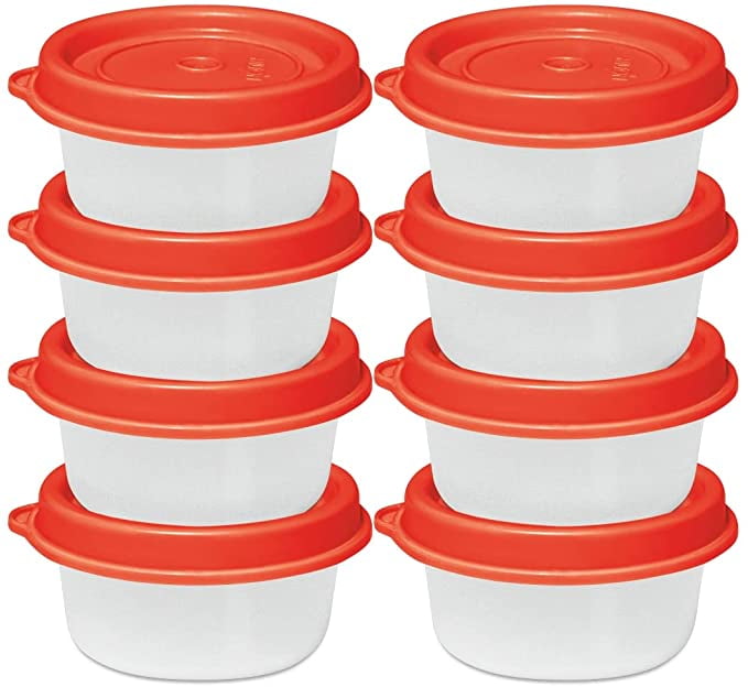 Condiment Cups container with Lids 8 pk. 1 oz.Salad Dressing Container