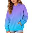 thumbnail image 3 of Resicozy Hoodies For Teen Girls Long Sleeve Gradient Color Cute Hoodie with Pocket Lightweight Y2k Comfy Oversized Hooded Sweatshirt 3-15 Years Pink 150, 3 of 6