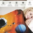 thumbnail image 3 of FUMJ Space Blanket Galaxy Astronaut Throw Blankets Cozy Flannel Blanket Soft Warm Plush Lightweight Solar System Gifts Bedding for Boys Girls Teens Kids Adults for Couch Sofa Bed, 3 of 6