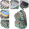 thumbnail image 3 of Multicolor Checkered Pattern Backpack for School, Cute School Bag with Adjustable Shoulder Straps and Padded Back, 16.9"x12.6"x5.9", 3 of 4