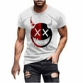 thumbnail image 2 of FDGIU 2025 Men's Halloween Graphic Tee; Funny Graffiti Crewneck T-Shirts, Loose Fit Short Sleeve Novelty Top, Dark Casual Halloween Shirt, 2 of 5
