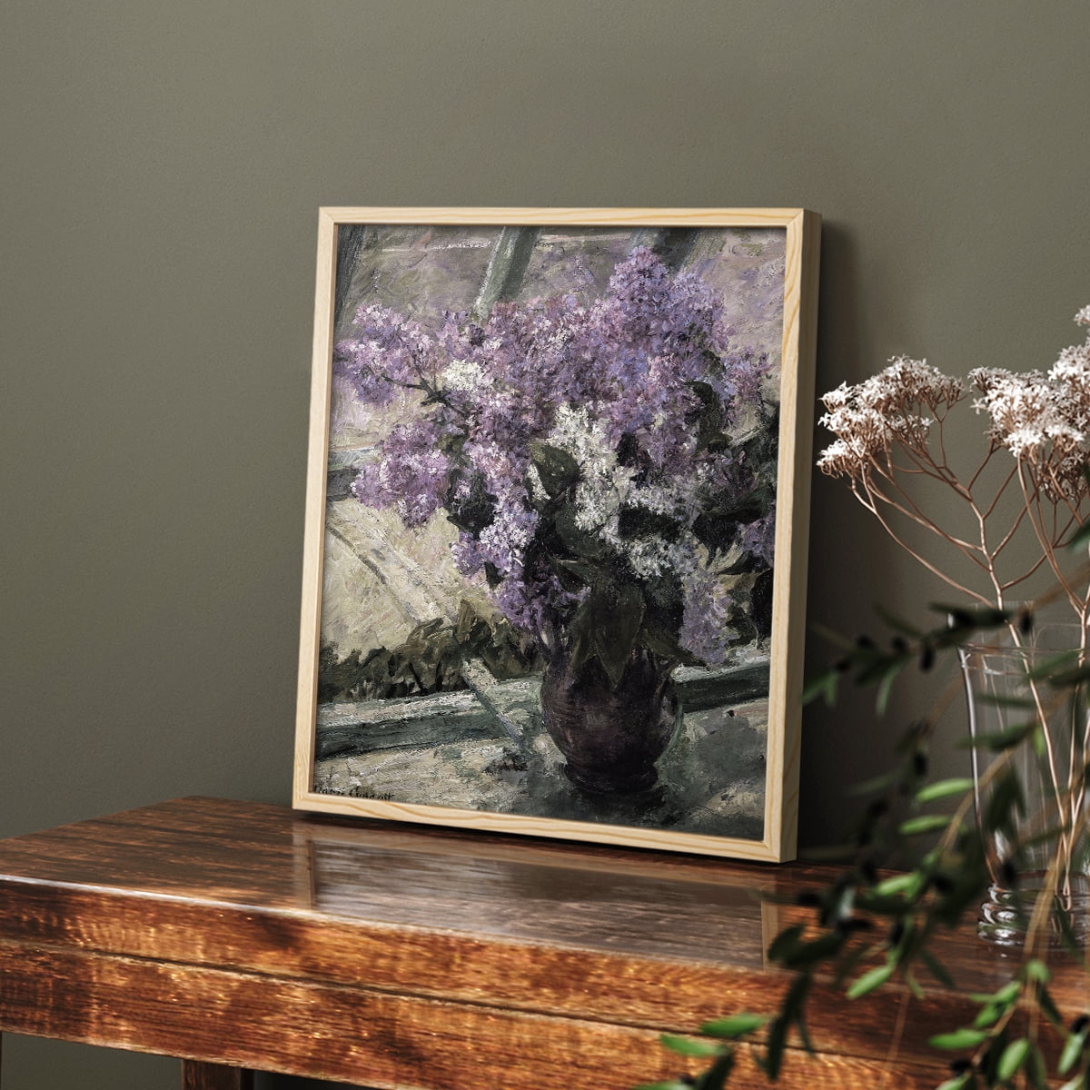 Vintage Floral Print CCLXX - 10in. x 8in. Vintage Framed Print in Natural Wood Frame