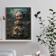 thumbnail image 5 of Pintura de diamante 5D DIY taladro redondo completo Halloween esqueleto muñeca decoración 30x40cm, 5 of 9